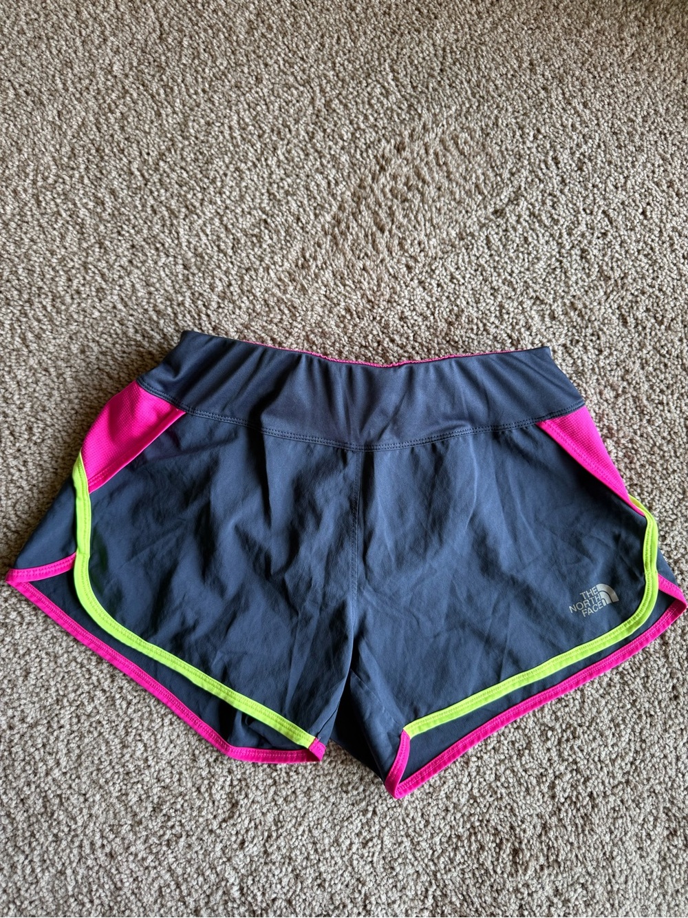 The North Face Women’s Grey Performance Shorts with Pink & Neon Trim